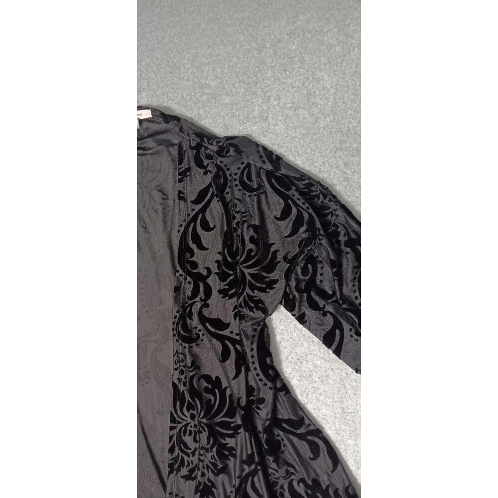 Maurices Velvet Burnout Open Front Kimono Cardigan M Black Whimsigoth Witchy Y2K - Picture 4 of 13